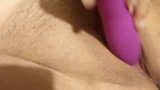 First Toy Creamy cumming and squirting, loud moans.