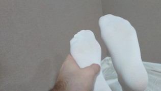 Feet Show - White Socks, High Arched Meaty Soles 