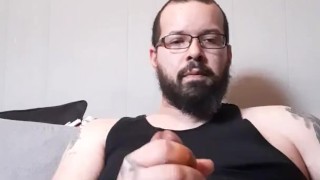 Oiled up my dick huge cumshot