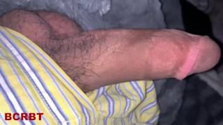 POV verbal daddy bear cums close up