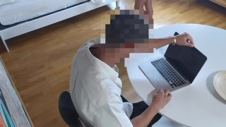 Cheating slut wife fucks a friend while at the phone with her cuckold husband