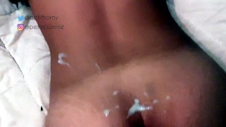 EJACULATE A LOT OF CUM ON MY ASS AND BACK