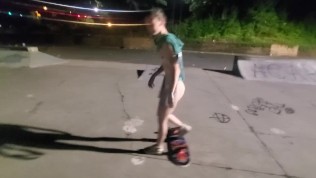 Girl Skateboarding Completely Naked 