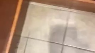 Public elevator jerk and cum