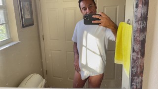 I always find time to play in the bathroom mirror