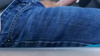 Playing with morning wood while getting breakfast