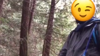 Young Guy Power Pissing on a Hike