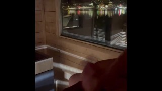 HOT sauna handjob in luxury hotel HOMEMADE