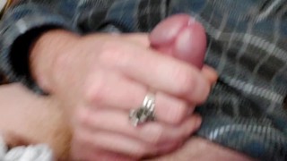 Thick cock oozing hot jizz