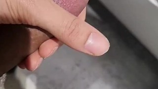 Stroking my hard girthy cock in slow motion