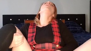Plaid Skirt Dance Tease and Hot Pussy Play
