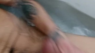 Teases step dad in bathroom