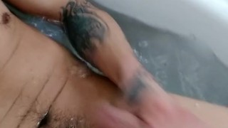 Teases step dad in bathroom