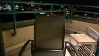 Asian Sissy is Frisky on the balcony - Voyeuristic vid