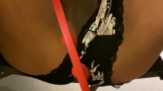 Asian Sissy is Frisky on the balcony - Voyeuristic vid