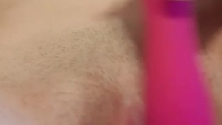 Masturbation with 2 toys solo female pink pussy