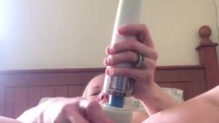 Masterbation with toys from cougar anal training