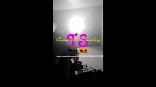 TS cum in chastity cage in dressing room