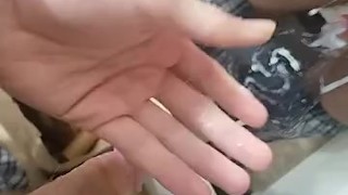 Sneaky quick cum shot before I got caught