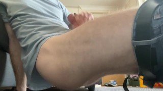 Wanking hard on the floor. So horny after watching porn 