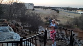 Getting naked at the waterfall 