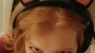 Tgirl Pandora ditches her glasses to practice