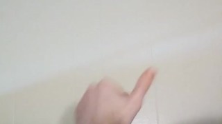 Whimpering guy cums on himself while solo