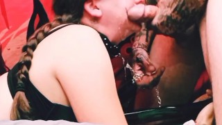 Big dick face fucking beautiful goth babe