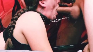 Big dick face fucking beautiful goth babe