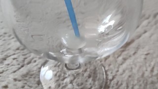 I'm drinking my cum through straw 