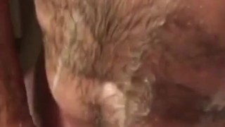 After turning myself on during my shower, I continued stroking my uncut cock & Jizzed in the sink