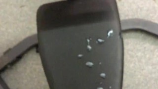 so damn HORNY ** good amount of CUM dripping down my COCK in my home GYM **