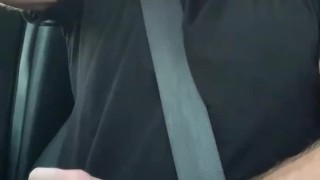 Ginger car solo jerk off! Two orgasms compilation