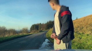 **ALMOST CAUGHT** TEEN CUMMING ON PUBLIC ROAD