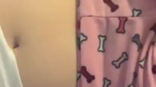 strips and touches wet pussy