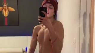 Israel strokes big Latino dick until he cums