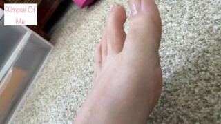 putting on last shoe to head out - glimpseofme