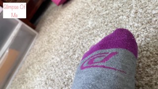 putting on last shoe to head out - glimpseofme