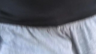 BULGING Out Of THOSE SHORTS ** Ball Stretcher ON **