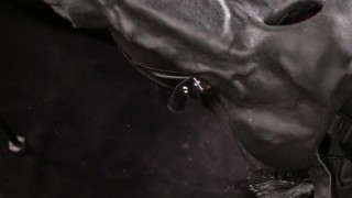 Furry ponyplayer playing with huge tits, dick and butt