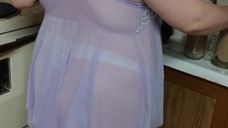 Wife making coffee