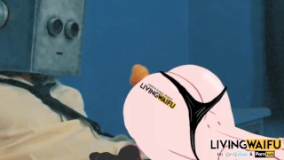Real anime teen waifu - hentai with Belle Delphine big cosplay - shaking her japanese animation ass