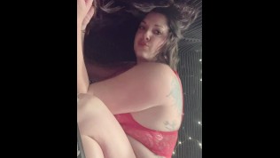 Trauma in Red Fucking and Sucking Her Dildo 