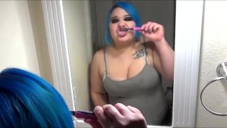 Brushing Teeth in Mirror FREE PREVIEW toothbrush toothpaste spit