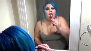 Brushing Teeth in Mirror FREE PREVIEW toothbrush toothpaste spit