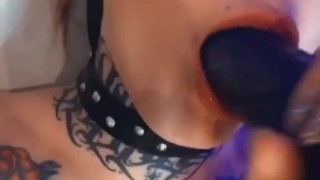 tattooed Asian girl moans juicy and fucks herself in various positions, brings herself to squirt