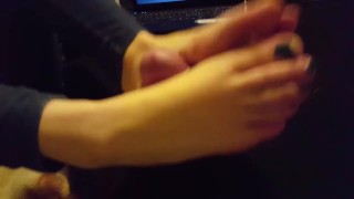 FOOTJOB cumshot compilation N.1