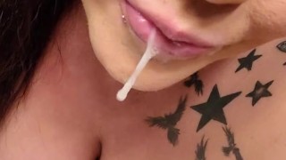 MMM love the taste of cum in this pretty mouth!