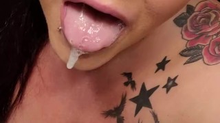 MMM love the taste of cum in this pretty mouth!