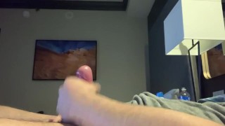 Cumming in hotel room